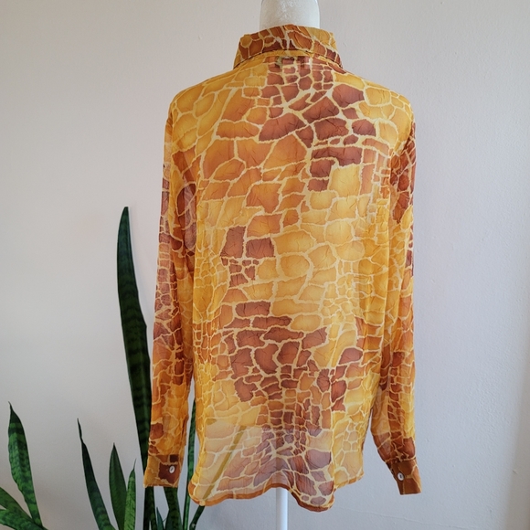 VTG Nicola Sheer Giraffe Print Blouse - Picture 9 of 12